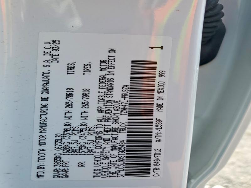 2025 Toyota Tacoma მანქანა იყიდება აუქციონზე, vin: 3TYLC5LNXST025484, აუქციონის ნომერი: 51109136