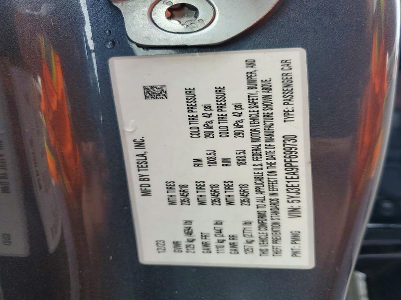 Продажа на аукционе авто 2023 Tesla Model 3, vin: 5YJ3E1EA9PF699730, номер лота: 49705666