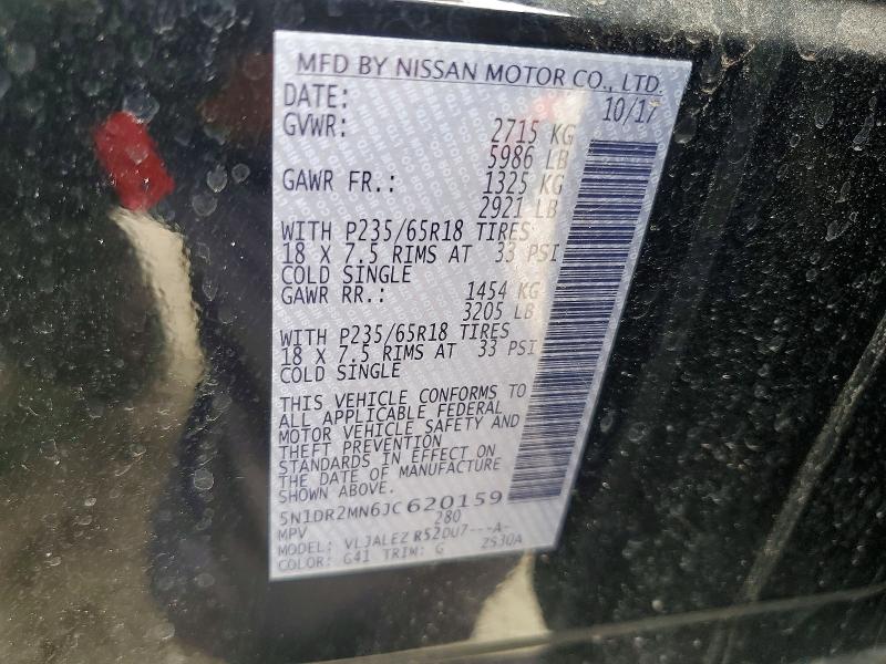 Продаж на аукціоні авто 2018 Nissan Pathfinder, vin: 5N1DR2MN6JC620159, номер лоту: 49011036