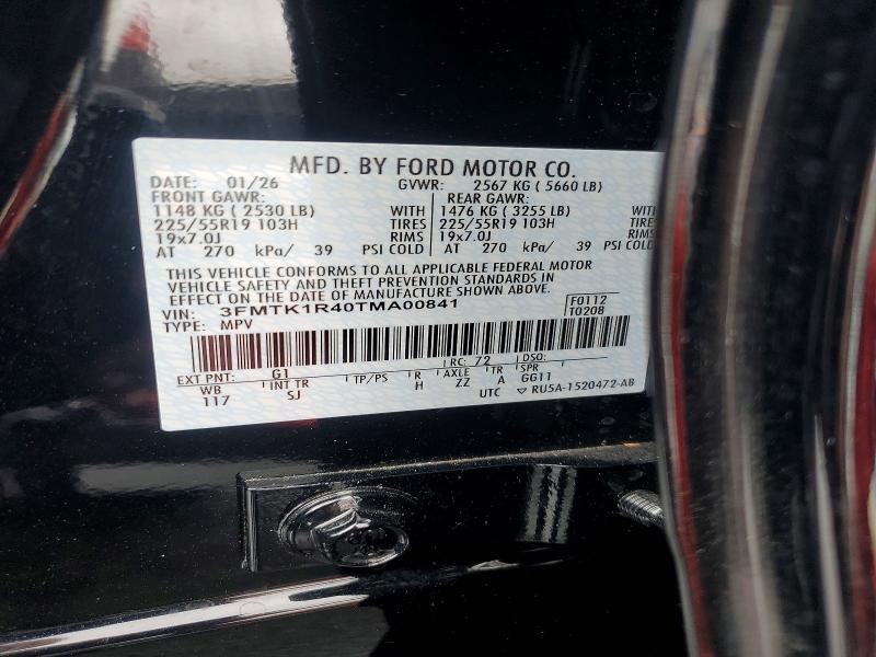 Продаж на аукціоні авто 2026 Ford Mustang Mach-e, vin: 3FMTK1R40TMA00841, номер лоту: 50193876