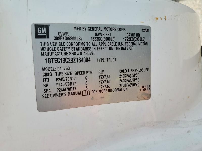 Aukcja sprzedaży 2009 Gmc Sierra, vin: 1GTEC19C29Z164004, numer aukcji: 50896306