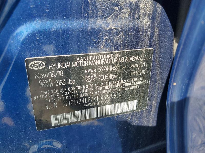 Aukcja sprzedaży 2019 Hyundai Elantra, vin: 5NPD84LF7KH436156, numer aukcji: 49752026