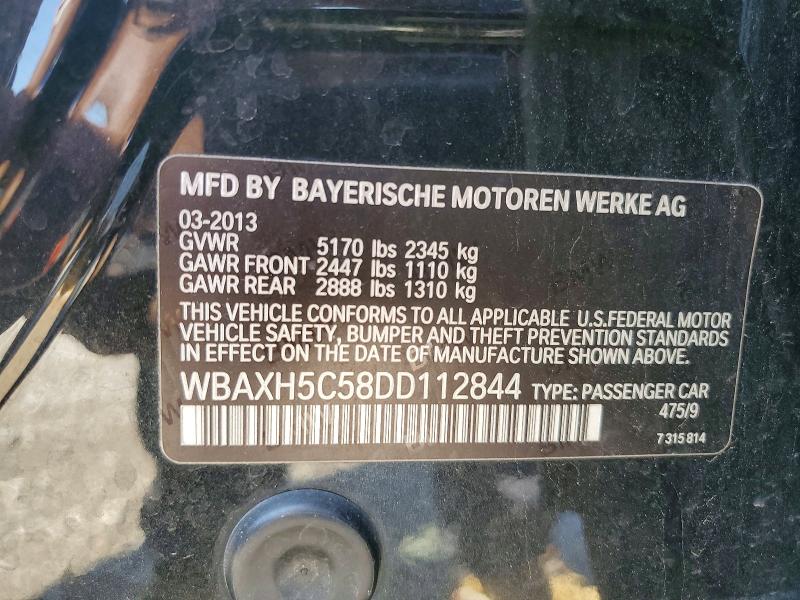 Aukcja sprzedaży 2013 Bmw 528, vin: WBAXH5C58DD112844, numer aukcji: 50797116