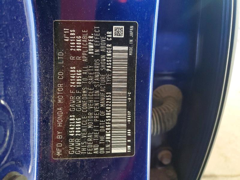 Aukcja sprzedaży 2017 Honda Accord, vin: JHMCR6F59HC022953, numer aukcji: 48332206