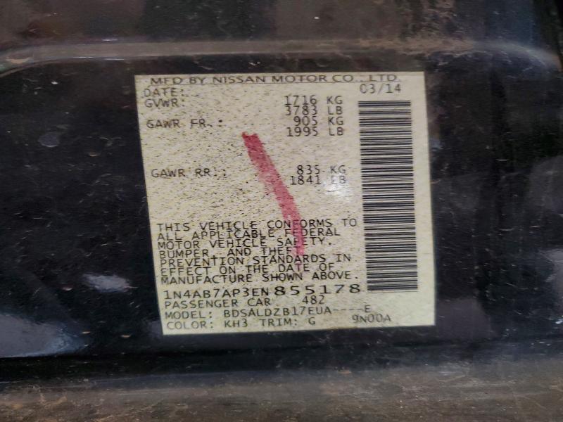 Aukcja sprzedaży 2014 Nissan Sentra, vin: 1N4AB7AP3EN855178, numer aukcji: 48971826