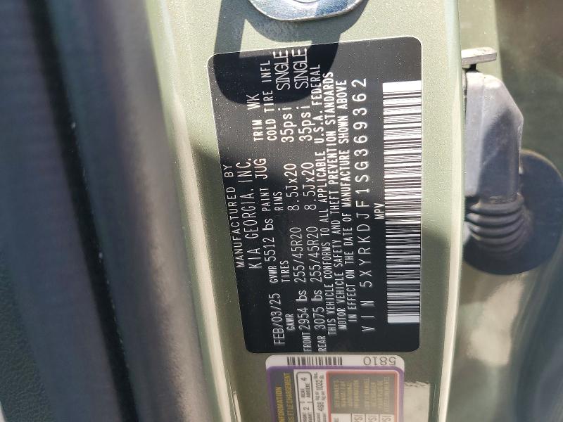 Aukcja sprzedaży 2025 Kia Sorento, vin: 5XYRKDJF1SG369362, numer aukcji: 49685026
