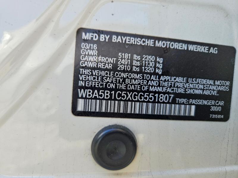 Продажа на аукционе авто 2016 Bmw 535, vin: WBA5B1C5XGG551807, номер лота: 50976876