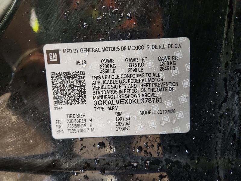 Aukcja sprzedaży 2019 Gmc Terrain, vin: 3GKALVEX0KL378781, numer aukcji: 49560956