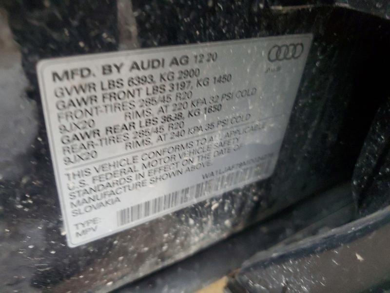 Aukcja sprzedaży 2021 Audi Q7, vin: WA1LJAF79MD024276, numer aukcji: 50044766