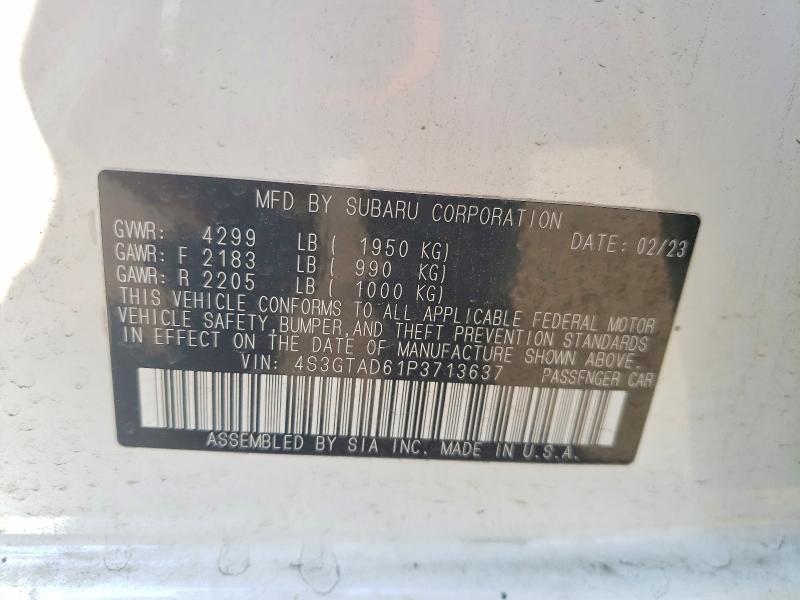 Aukcja sprzedaży 2023 Subaru Impreza, vin: 4S3GTAD61P3713637, numer aukcji: 49005936