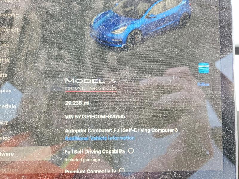 47823626 :رقم المزاد ، 5YJ3E1EC0MF926185 vin ، 2021 Tesla Model 3 مزاد بيع