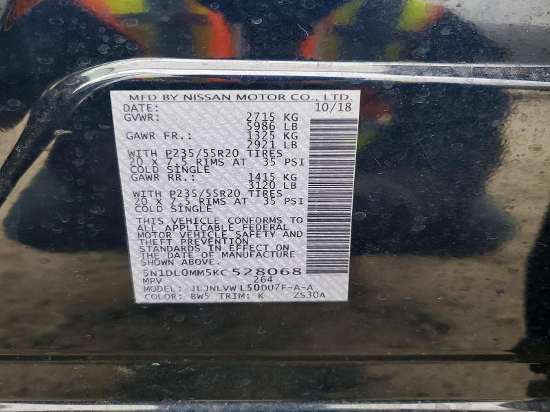Aukcja sprzedaży 2019 Infiniti Qx60, vin: 5N1DL0MM5KC528068, numer aukcji: 49107346
