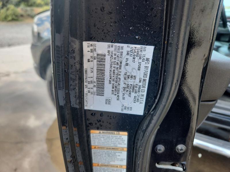 2004 Ford Explorer მანქანა იყიდება აუქციონზე, vin: 1FMZU75W14UA99360, აუქციონის ნომერი: 49275336