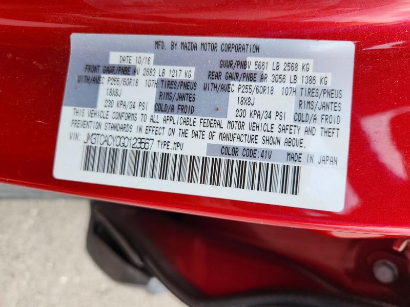 Aukcja sprzedaży 2016 Mazda Cx-9, vin: JM3TCACY0G0123567, numer aukcji: 51307596