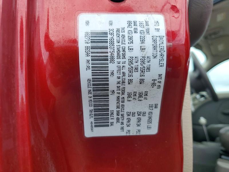 49591616 :رقم المزاد ، 3C8FY68B53T540882 vin ، 2003 Chrysler Pt Cruiser مزاد بيع