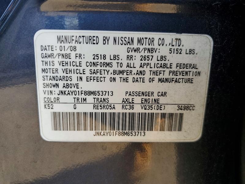 Aukcja sprzedaży 2008 Infiniti M35, vin: JNKAY01F88M653713, numer aukcji: 49158366