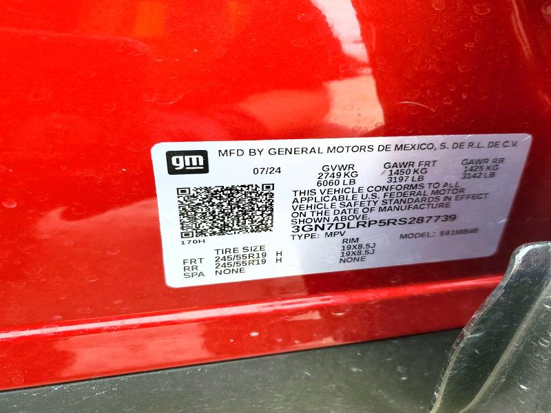 50785166 :رقم المزاد ، 3GN7DLRP5RS287739 vin ، 2024 Chevrolet Equinox مزاد بيع