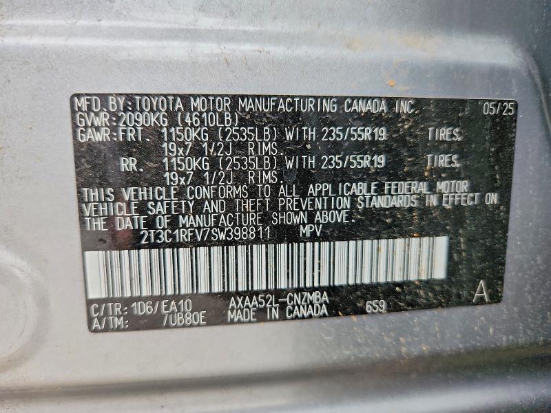 Продажа на аукционе авто 2025 Toyota Rav4, vin: 2T3C1RFV7SW398811, номер лота: 49791776