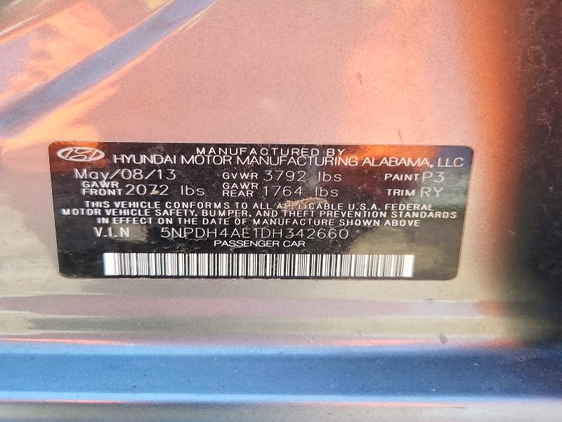 Продажа на аукционе авто 2013 Hyundai Elantra, vin: 5NPDH4AE1DH342660, номер лота: 50743276