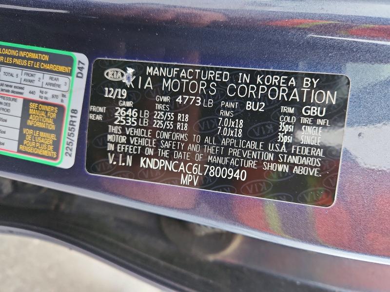 Продаж на аукціоні авто 2020 Kia Sportage, vin: KNDPNCAC6L7800940, номер лоту: 51350506