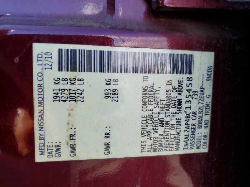Aukcja sprzedaży 2011 Nissan Altima, vin: 1N4AL2AP4BC135458, numer aukcji: 49691746