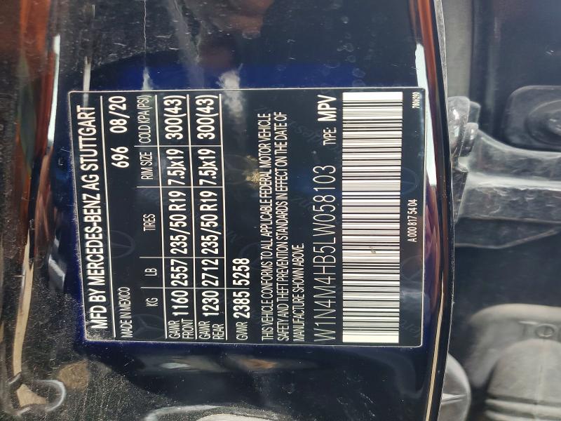51359486 :رقم المزاد ، W1N4M4HB5LW058103 vin ، 2020 Mercedes-benz Glb مزاد بيع