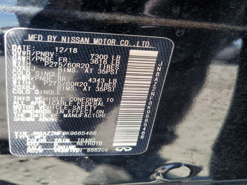 Продажа на аукционе авто 2019 Infiniti Qx80, vin: JN8AZ2NF8K9685466, номер лота: 50055456