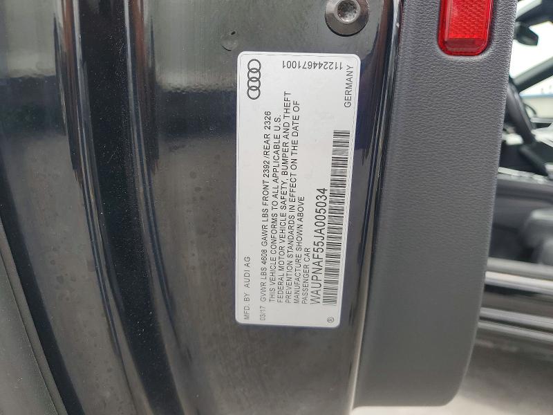 Aukcja sprzedaży 2018 Audi A5, vin: WAUPNAF55JA005034, numer aukcji: 45884186