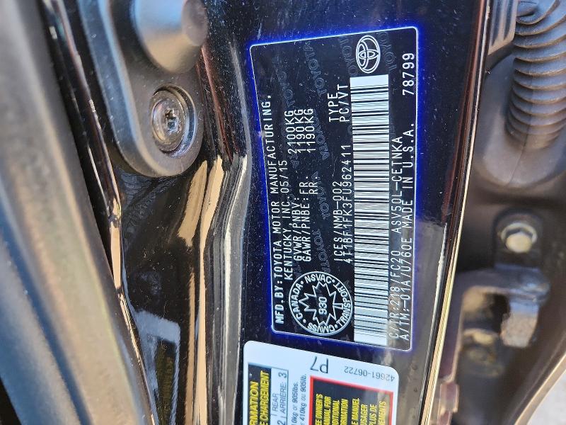 Продаж на аукціоні авто 2015 Toyota Camry, vin: 4T1BF1FK3FU962411, номер лоту: 50303296