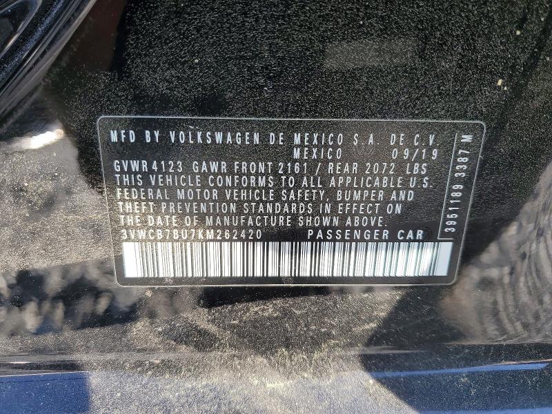 Продаж на аукціоні авто 2019 Volkswagen Jetta, vin: 3VWCB7BU7KM262420, номер лоту: 48807836