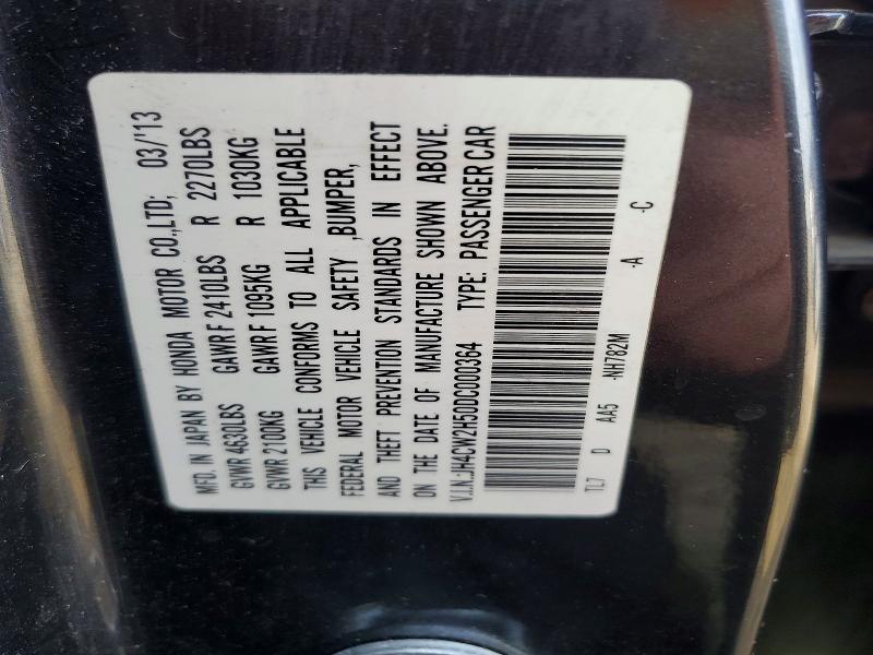 49967546 :رقم المزاد ، JH4CW2H50DC000364 vin ، 2013 Acura Tsx مزاد بيع