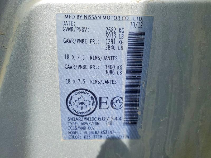 Продажа на аукционе авто 2013 Nissan Pathfinder, vin: 5N1AR2MM1DC607544, номер лота: 47840506