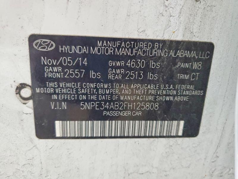 Aukcja sprzedaży 2015 Hyundai Sonata, vin: 5NPE34AB2FH125808, numer aukcji: 50982646