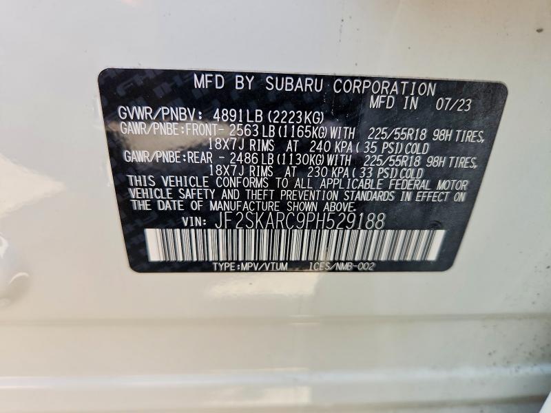 Продаж на аукціоні авто 2023 Subaru Forester, vin: JF2SKARC9PH529188, номер лоту: 47932016