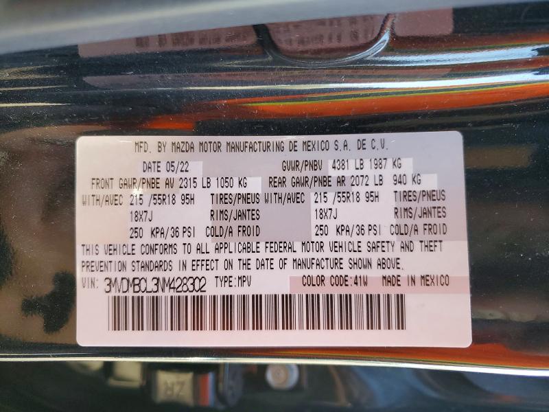 2022 Mazda Cx-30 მანქანა იყიდება აუქციონზე, vin: 3MVDMBCL3NM428302, აუქციონის ნომერი: 50575576