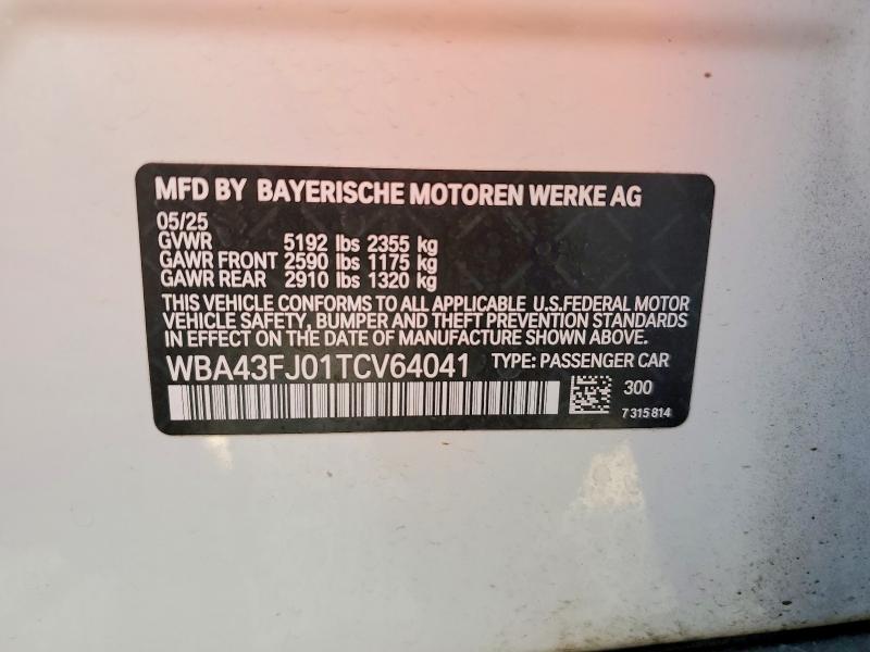 Продажа на аукционе авто 2026 Bmw 530, vin: WBA43FJ01TCV64041, номер лота: 48873206
