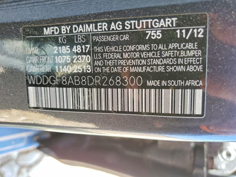 Aukcja sprzedaży 2013 Mercedes-benz C, vin: WDDGF8AB8DR268300, numer aukcji: 50927126