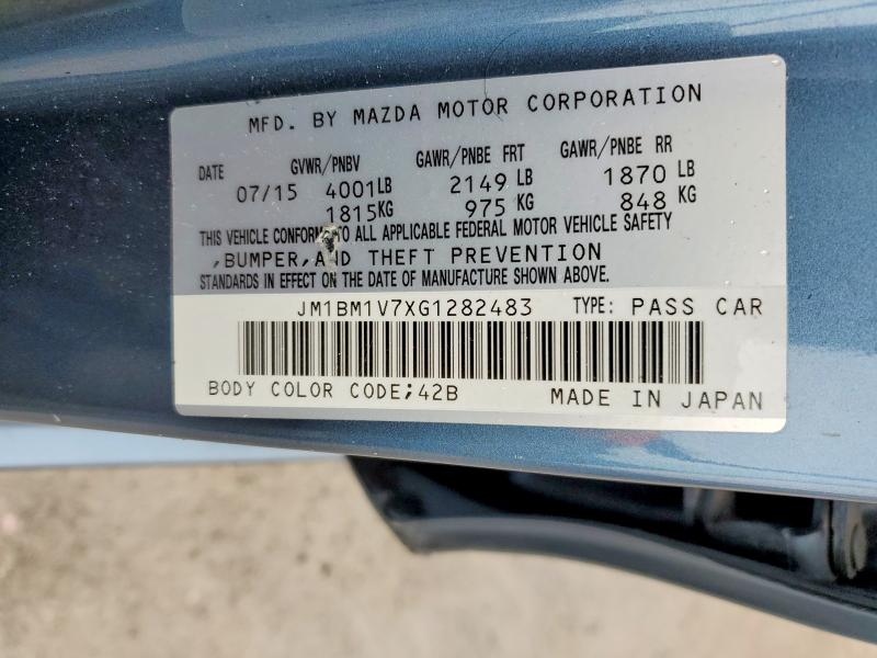 48261186 :رقم المزاد ، JM1BM1V7XG1282483 vin ، 2016 Mazda 3 مزاد بيع