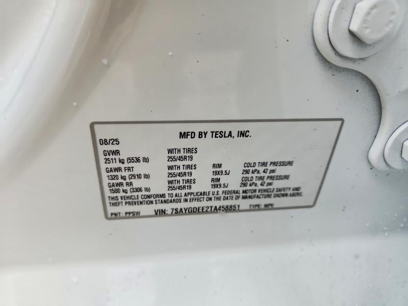 Продажа на аукционе авто 2026 Tesla Model Y, vin: 7SAYGDEE2TA458851, номер лота: 49095676
