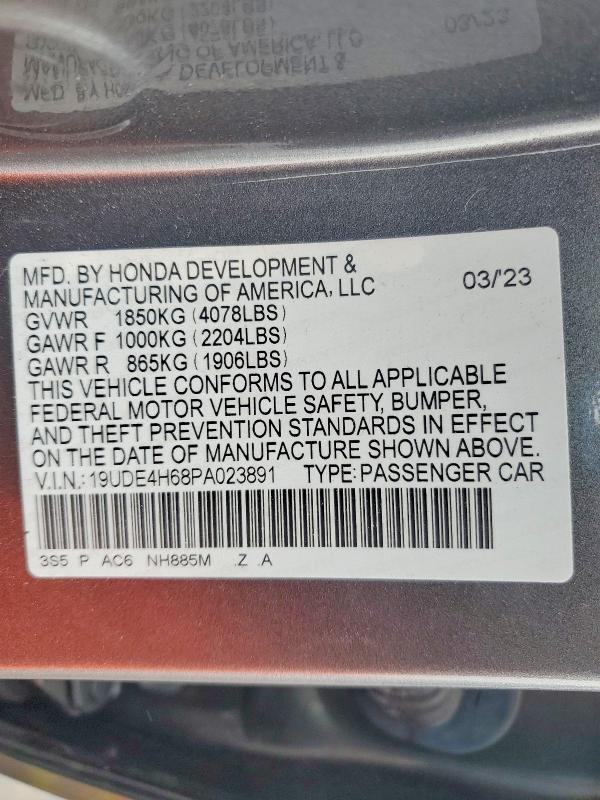 Aukcja sprzedaży 2023 Acura Integra, vin: 19UDE4H68PA023891, numer aukcji: 48516356
