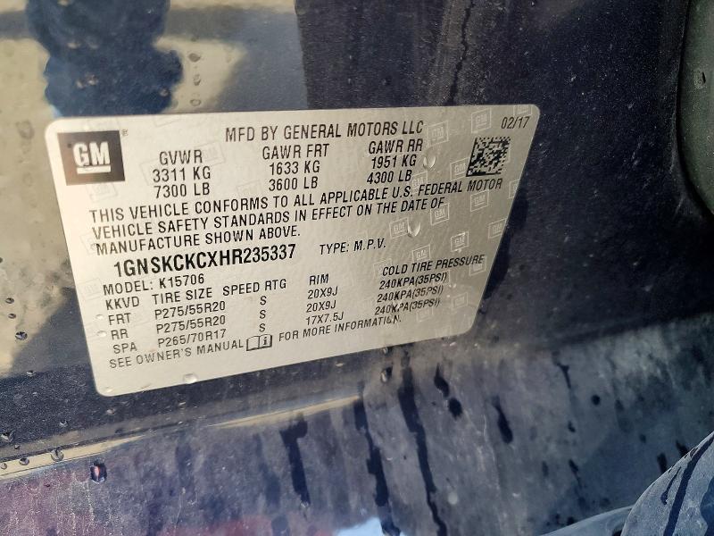 Продажа на аукционе авто 2017 Chevrolet Tahoe, vin: 1GNSKCKCXHR235337, номер лота: 51344116