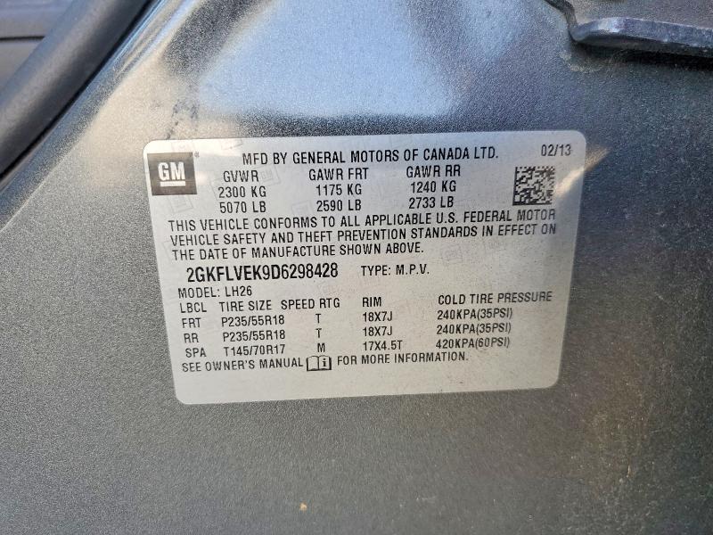 48397756 :رقم المزاد ، 2GKFLVEK9D6298428 vin ، 2013 Gmc Terrain مزاد بيع