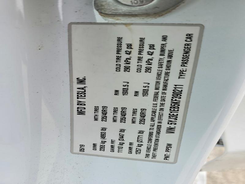 49037306 :رقم المزاد ، 5YJ3E1EB5KF390211 vin ، 2019 Tesla Model 3 مزاد بيع