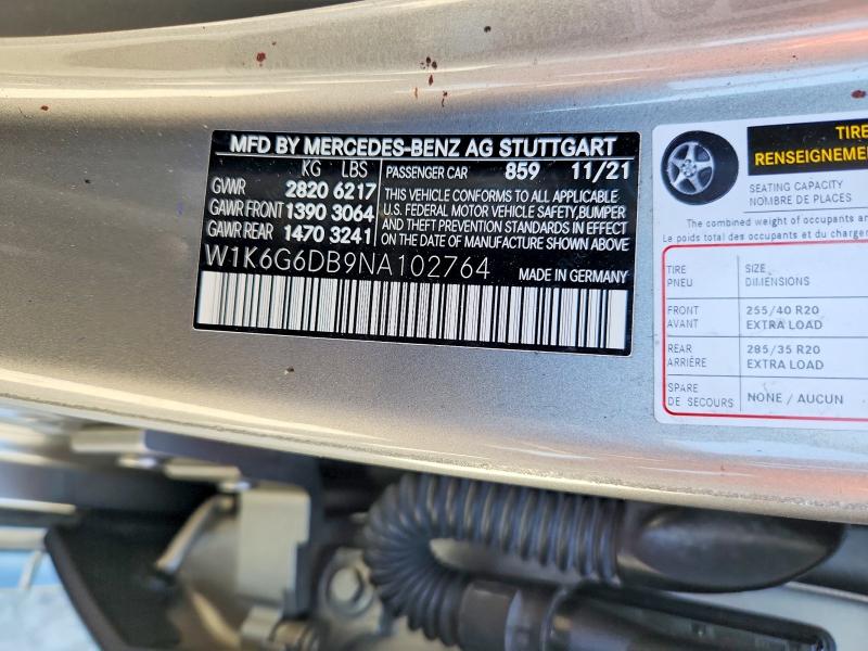 Aukcja sprzedaży 2022 Mercedes-benz S, vin: W1K6G6DB9NA102764, numer aukcji: 49233106
