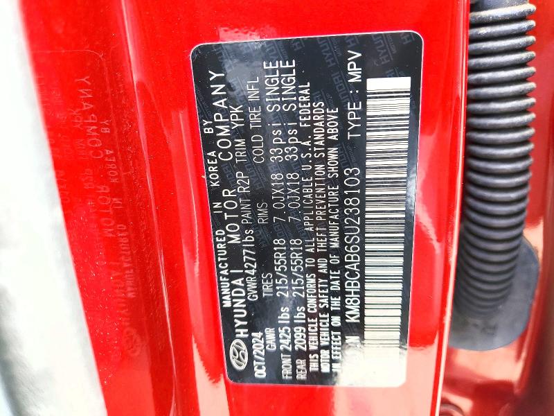 2025 Hyundai Kona მანქანა იყიდება აუქციონზე, vin: KM8HBCAB6SU238103, აუქციონის ნომერი: 48672636