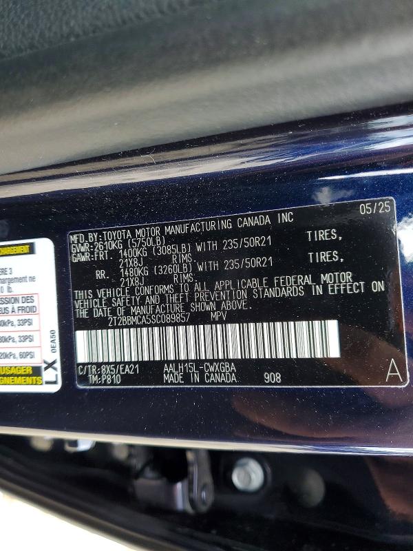 2025 Lexus Rx 350h მანქანა იყიდება აუქციონზე, vin: 2T2BBMCA5SC089857, აუქციონის ნომერი: 50391896