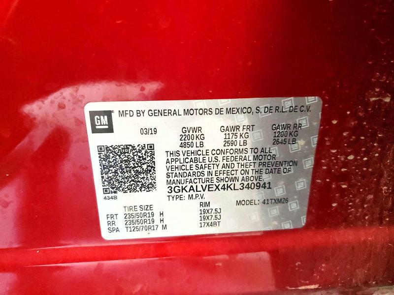 Aukcja sprzedaży 2019 Gmc Terrain, vin: 3GKALVEX4KL340941, numer aukcji: 51162136