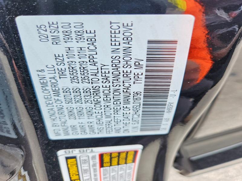 2025 Acura Rdx მანქანა იყიდება აუქციონზე, vin: 5J8TC2H49SL018796, აუქციონის ნომერი: 50410766