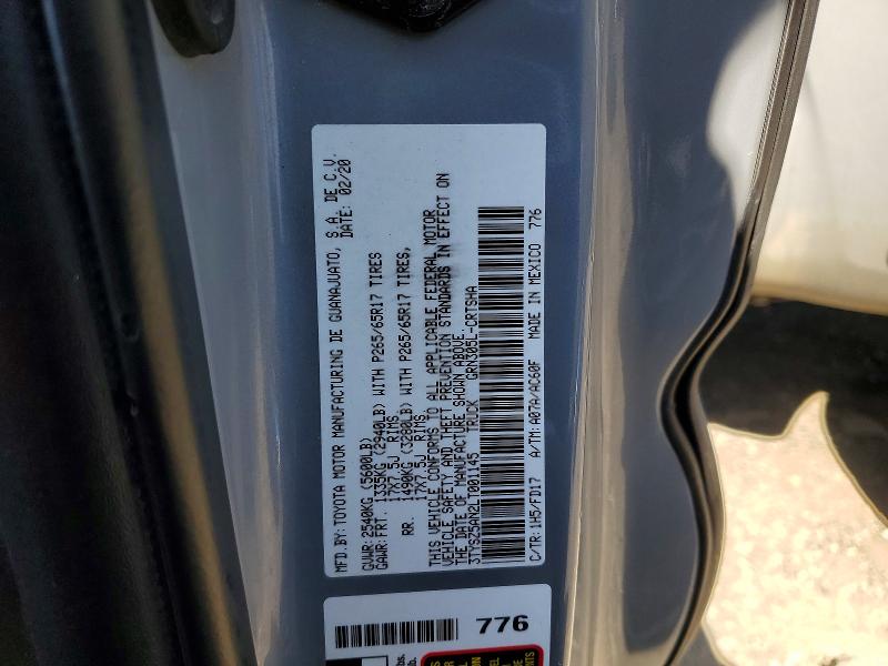 Продаж на аукціоні авто 2020 Toyota Tacoma, vin: 3TYSZ5AN2LT001145, номер лоту: 48769246