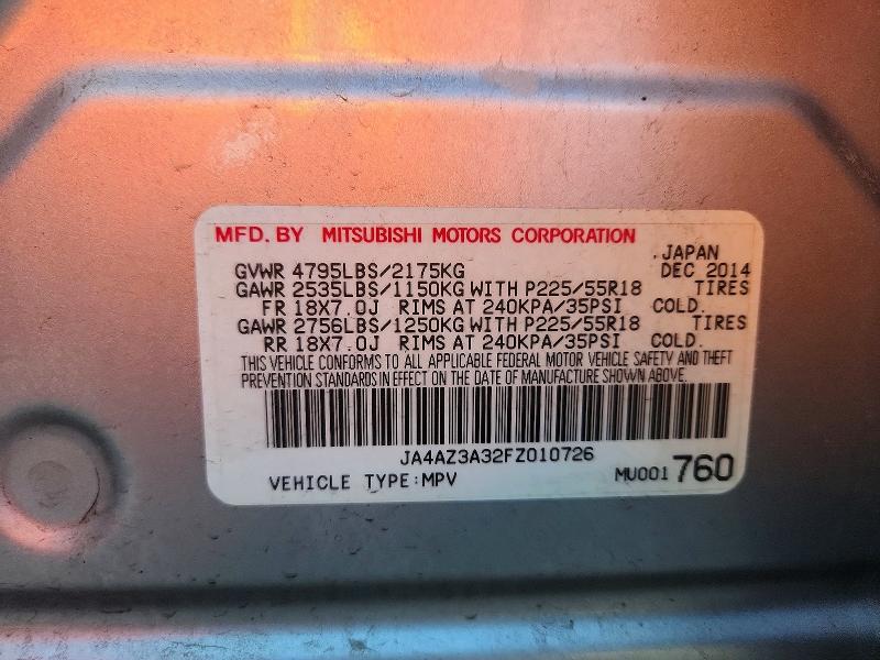 Продаж на аукціоні авто 2015 Mitsubishi Outlander, vin: JA4AZ3A32FZ010726, номер лоту: 48941116